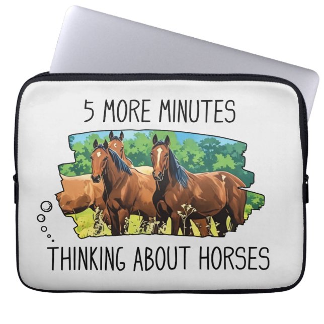 Housse Pour Ordinateur Portable Drôle Chevaux Portable Sleeve (Devant)