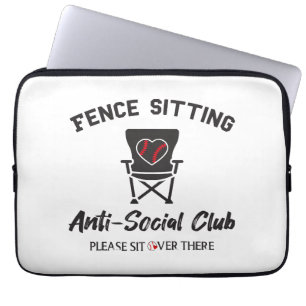 Housse Pour Ordinateur Portable Drôle clôture assis Anti Social Club Baseball Soft