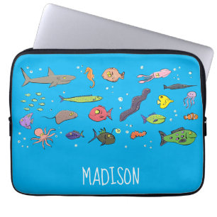 Housse Pour Ordinateur Portable Drôle des créatures marines dessin motif