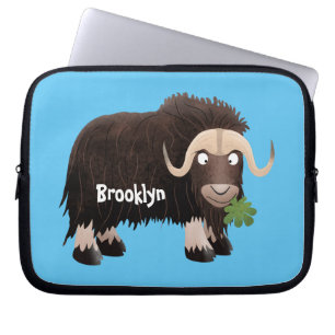 Housse Pour Ordinateur Portable Drôle dessin animé de boeuf musqué