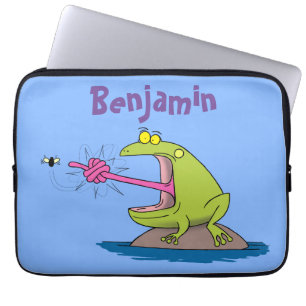 Housse Pour Ordinateur Portable Drôle dessin animé de grenouille et mouche