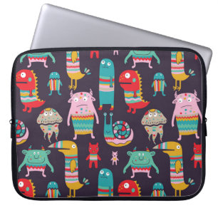 Housse Pour Ordinateur Portable Drôle Monstres Cartoon Motif sans couture