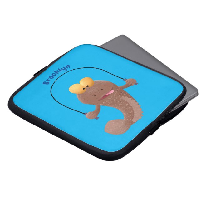 Housse Pour Ordinateur Portable Drôle sauter boudskipper poisson dessin animé (Devant haut)