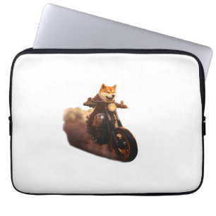 Housse Pour Ordinateur Portable Drôle, Shiba Inu, Moto, Chien, Marionnette, Hommes