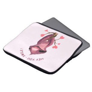 Housse Pour Ordinateur Portable Drôle Smile Smile Portable - Texte Personnalisé