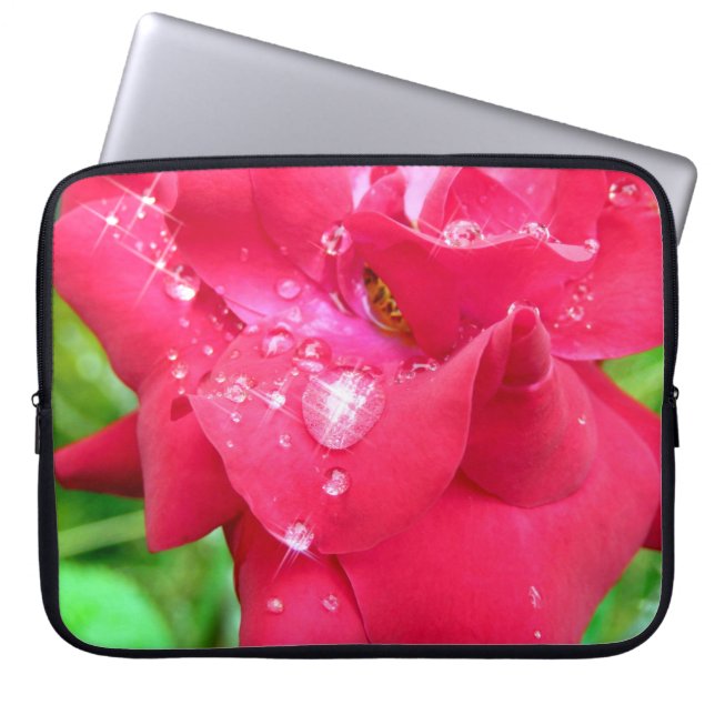 Housse Pour Ordinateur Portable Droplets on Petals Laptop Sleeve (Devant)