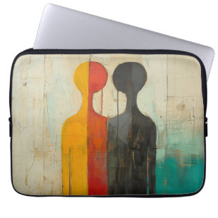 Housse Pour Ordinateur Portable Dualité – Figures Abstraites de Lumière et d'Ombre