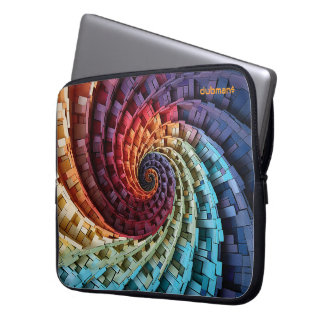 Housse Pour Ordinateur Portable Dubman Design : Spirale Psychédélique Arc-en-ciel 