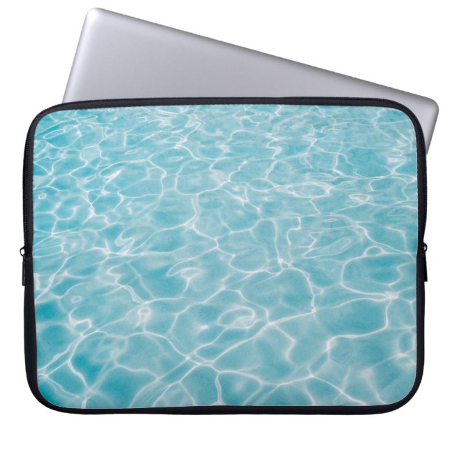 Housse Pour Ordinateur Portable Eau bleu cristal ondulante (Devant)