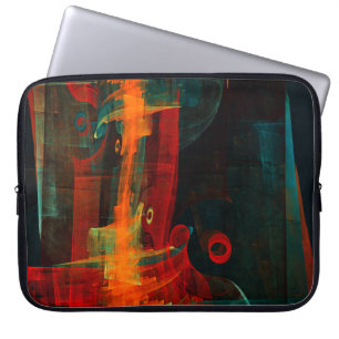 Housse Pour Ordinateur Portable Eau Orange Rouge Bleu moderne Art Abstrait Motif
