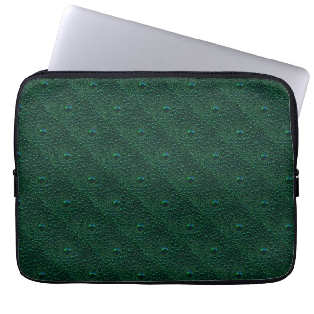 Housse Pour Ordinateur Portable Eau sur métal vert (Devant)