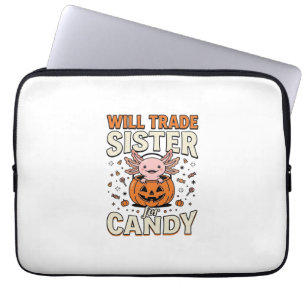 Housse Pour Ordinateur Portable Échangerai ma sœur contre un axolotl bonbon Hallow