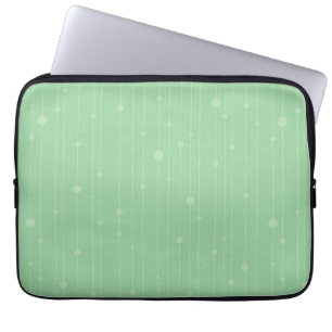 Housse Pour Ordinateur Portable Eco design moderne à rayures et points verts