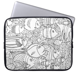 Housse Pour Ordinateur Portable École inspirée des poissons