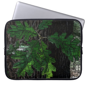 Housse Pour Ordinateur Portable Écorce de feuille d'arbre de nuage de mot