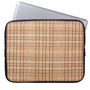 Housse Pour Ordinateur Portable écossais beige arrière - plan un tressé à carreaux