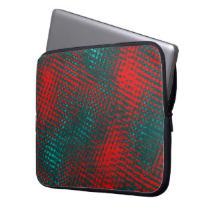 Housse Pour Ordinateur Portable Écrans croquants rouges sur cyan rouge