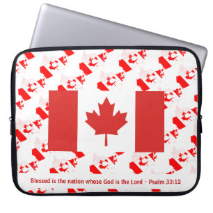 Housse Pour Ordinateur Portable Écriture Customisée de la feuille d'érable du CANA