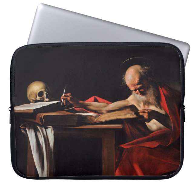 Housse Pour Ordinateur Portable Écriture de Saint Jérôme (par Caravaggio) (Devant)