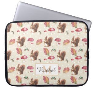 Housse Pour Ordinateur Portable Écureuils et tabourets Motif d'automne personnali