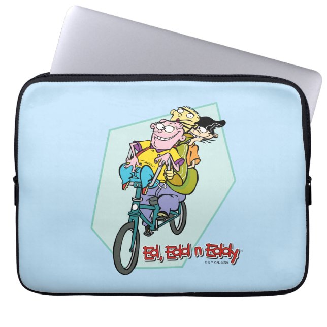 Housse Pour Ordinateur Portable Ed, Edd, n Eddy sur un vélo (Devant)