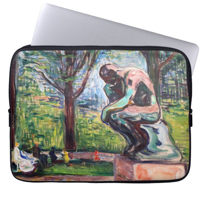 Housse Pour Ordinateur Portable Edvard Munch - Le penseur de Rodin (Devant)