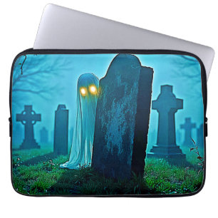 Housse Pour Ordinateur Portable Eerie Glimpse du fantôme du cimetière