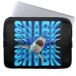 Housse Pour Ordinateur Portable effet de texte requin typographie 