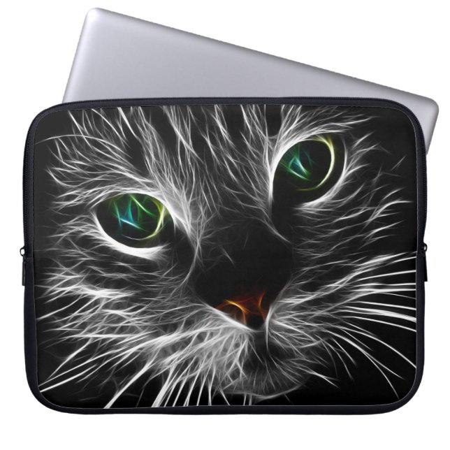 Housse Pour Ordinateur Portable Éffrayant Chat Feline Soul Spirit Animal (Devant)
