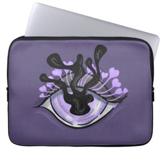 Housse Pour Ordinateur Portable Éffrayant Gothique Violet Oeil Halloween Art