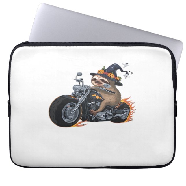 Housse Pour Ordinateur Portable Éffrayant Sloth Motorcycle Ride Halloween Biker Fu (Devant)