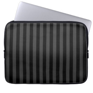 Housse Pour Ordinateur Portable Elagnat Black & Smoky Black Vertical Stripes
