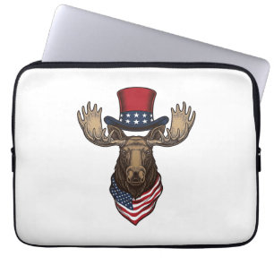 Housse Pour Ordinateur Portable Élan patriotique gravure vintage design vectoriel_