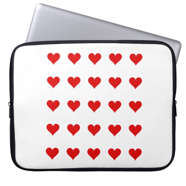 Housse Pour Ordinateur Portable Electronics Bag with hearts. (Devant)