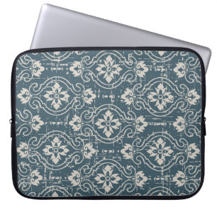 Housse Pour Ordinateur Portable Élégance antique : Courbes florales invisibles
