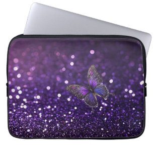 Housse Pour Ordinateur Portable Élégance Enchantante : Le papillon pourpre