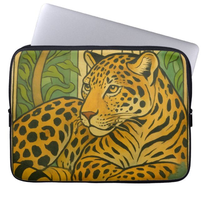 Housse Pour Ordinateur Portable Élégance stylisée de la jungle (Devant)