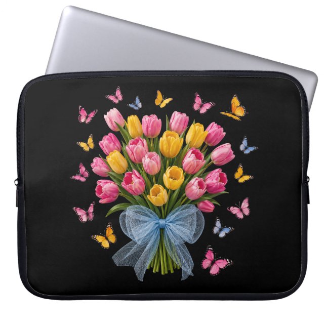 Housse pour ordinateur portable Élégance Tulipe &  (Devant)