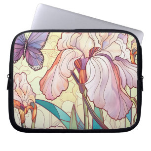 Housse Pour Ordinateur Portable Élégant Art Nouveau Vitrail Papillon en fer