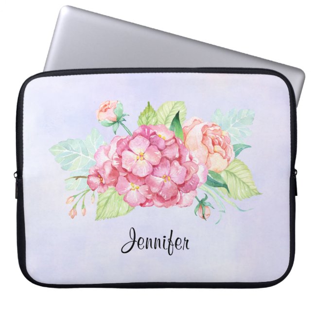 Housse Pour Ordinateur Portable Elégant Bouquet de fleurs rose (Devant)