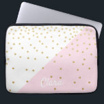 Housse Pour Ordinateur Portable Élégant confetti moderne de parties scintillant en<br><div class="desc">Combinaison de couleur rose vif et de confettis de parties scintillant en faux or.</div>
