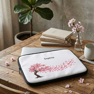 Housse Pour Ordinateur Portable élégant costume de cerisier fleuri avec nom person