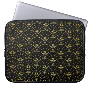 Housse Pour Ordinateur Portable Elégant damas, design floral vintage.