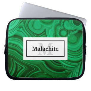 Housse Pour Ordinateur Portable Elégant Design de Rock Malachite Vert
