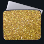 Housse Pour Ordinateur Portable Élégant éclat or<br><div class="desc">Vibe de fête amusante,  manche d'ordinateur portable parties scintillant brillant or - le texte est personnalisable et le design est transférable-</div>