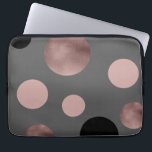Housse Pour Ordinateur Portable elegant faux rose gold bluff<br><div class="desc">Moderne et stylish design representing faux rose gold,  pink and black circles on a grey background.</div>
