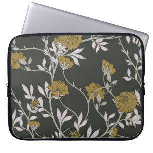 Housse Pour Ordinateur Portable Elégant fleuri : design motif vintage.