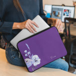Housse Pour Ordinateur Portable Élégant Floral Purple Abstrait<br><div class="desc">Elégante manche Abstraite Floral Purple pour ordinateur portable. Protégez votre ordinateur portable avec ce manche abstrait motif violet et beige sable. Personnalisez-le facilement avec votre propre nom (ou tout autre nom) en cliquant sur le bouton "PERSONNALISER CE MODÈLE". Cette pochette d'ordinateur portable est destinée à ceux qui veulent protéger l'ordinateur...</div>