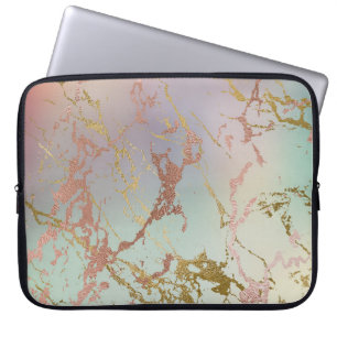 Housse Pour Ordinateur Portable Elegant Marble Copper Sage Mint Green Rose Gold