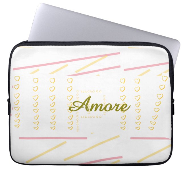 Housse Pour Ordinateur Portable Élégant, moderne, Scroll Stripes (Devant)